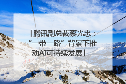 腾讯副总裁蔡光忠：“一带一路”背景下推动AI可持续发展