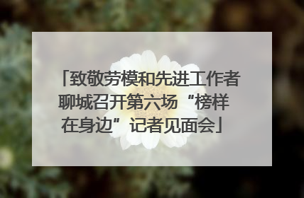 致敬劳模和先进工作者 聊城召开第六场“榜样在身边”记者见面会