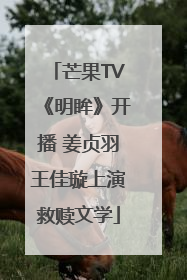 芒果TV《明眸》开播 姜贞羽王佳璇上演救赎文学