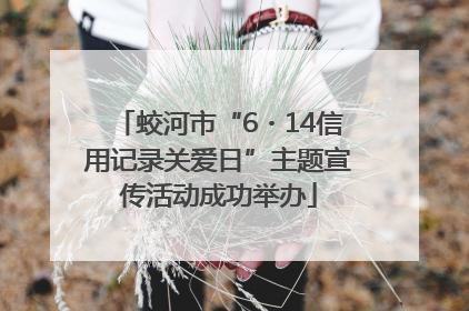 蛟河市“6・14信用记录关爱日”主题宣传活动成功举办