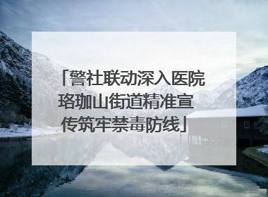 警社联动深入医院 珞珈山街道精准宣传筑牢禁毒防线