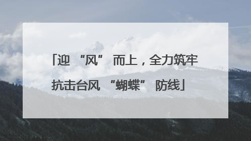 迎 “风” 而上，全力筑牢抗击台风 “蝴蝶” 防线