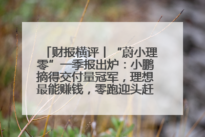 财报横评丨“蔚小理零”一季报出炉：小鹏摘得交付量冠军，理想最能赚钱，零跑迎头赶上，蔚来还在调整