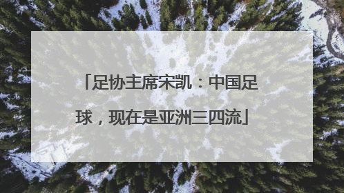 足协主席宋凯：中国足球，现在是亚洲三四流