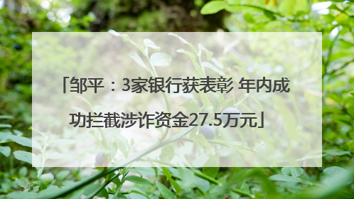 邹平：3家银行获表彰 年内成功拦截涉诈资金27.5万元