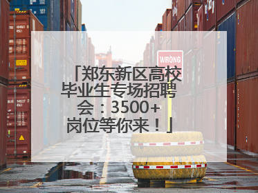 郑东新区高校毕业生专场招聘会：3500+岗位等你来！