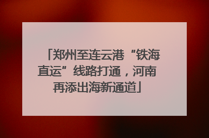 郑州至连云港“铁海直运”线路打通，河南再添出海新通道