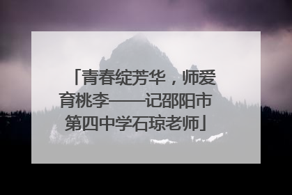 青春绽芳华，师爱育桃李——记邵阳市第四中学石琼老师
