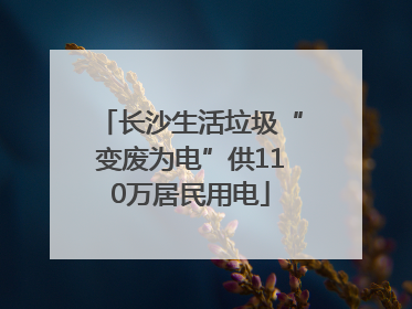 长沙生活垃圾“变废为电”供110万居民用电