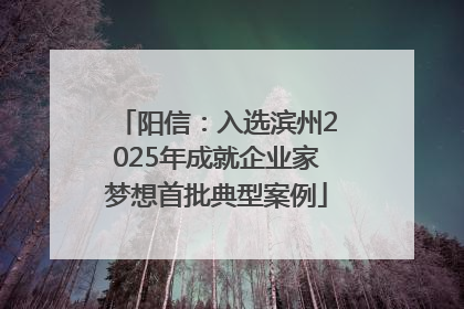 阳信：入选滨州2025年成就企业家梦想首批典型案例