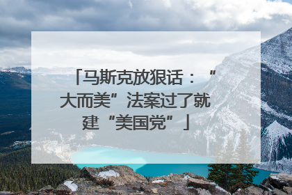 马斯克放狠话：“大而美”法案过了就建“美国党”