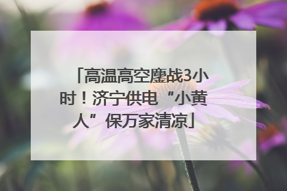 高温高空鏖战3小时！济宁供电“小黄人”保万家清凉