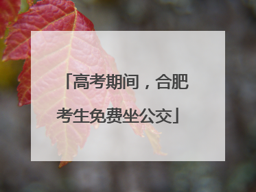 高考期间，合肥考生免费坐公交