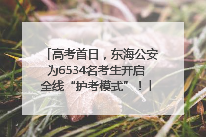 高考首日，东海公安为6534名考生开启全线“护考模式”！