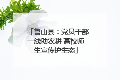鲁山县：党员干部一线助农耕 高校师生宣传护生态