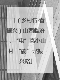 （乡村行·看振兴）山西临汾：“电”亮小山村 “碳”寻振兴路