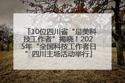 10位四川省“最美科技工作者”揭晓！2025年“全国科技工作者日”四川主场活动举行