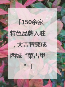 150余家特色品牌入驻，大吉巷变成西城“菜古里”