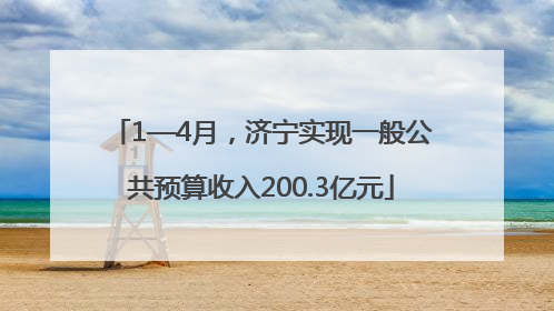 1—4月，济宁实现一般公共预算收入200.3亿元