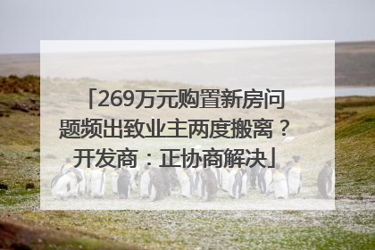 269万元购置新房问题频出致业主两度搬离？开发商：正协商解决