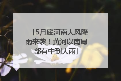 5月底河南大风降雨来袭！黄河以南局部有中到大雨